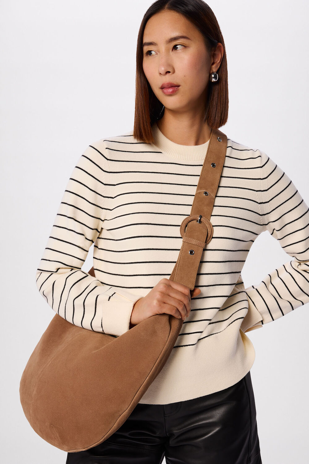 Ivory Classic Stripe Cotton Knit