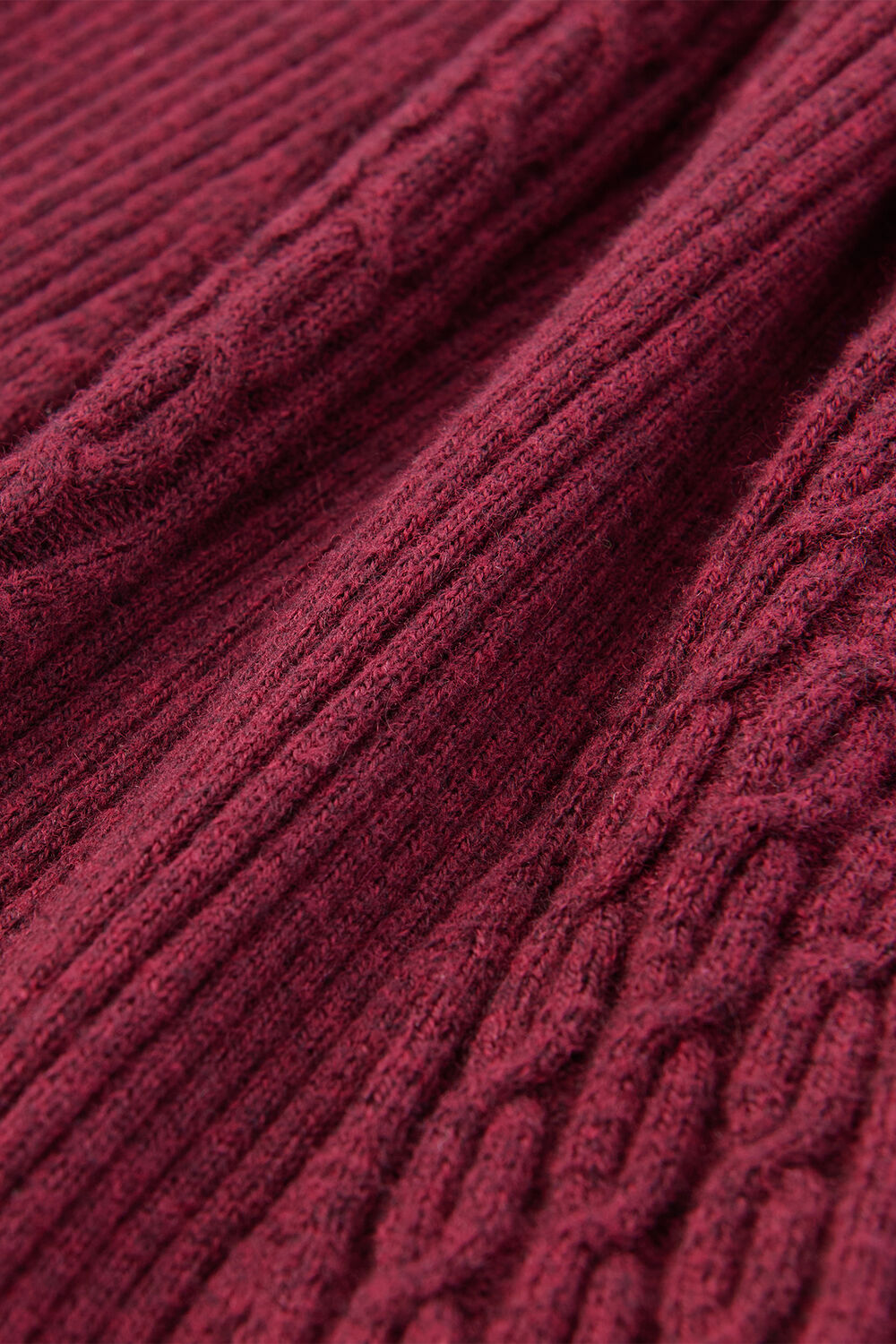 V Neck Cable Ribbed Knit Dress