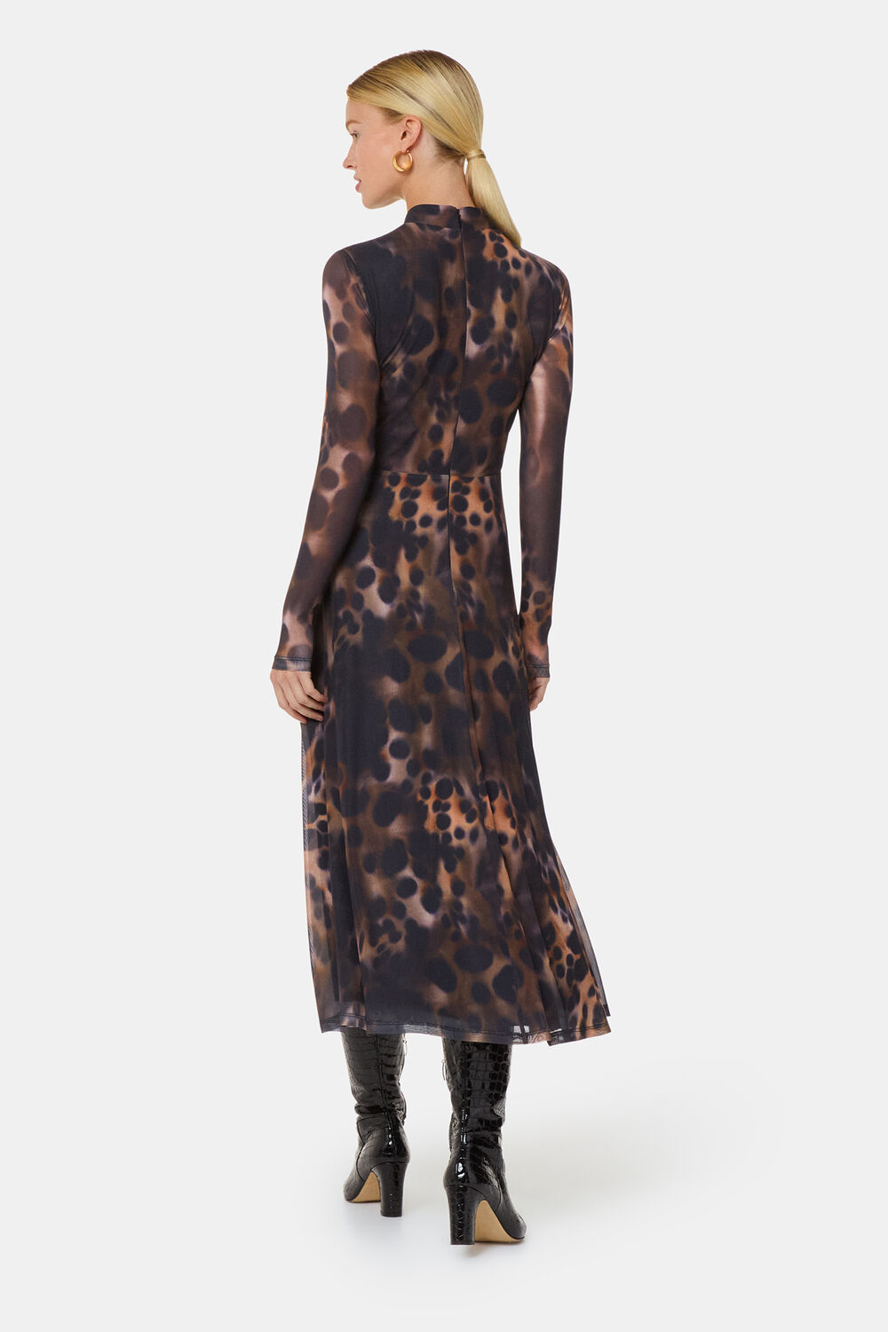 Misty Leopard Mesh Dress