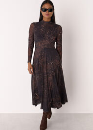 Petite Spotted Animal Mesh Dress