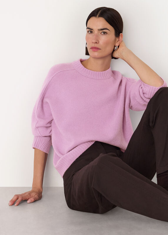 Lilac Wool Mix Seam Detail Knit