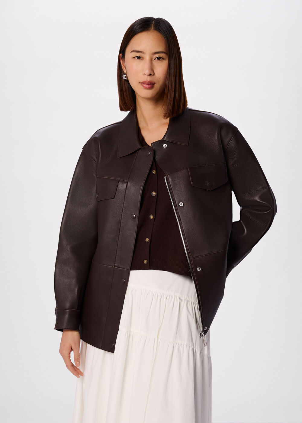 Petite Clean Bonded Leather Jacket