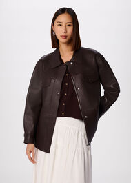 Petite Clean Bonded Leather Jacket