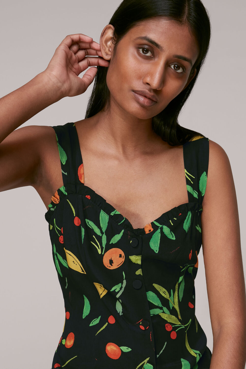 Fruit Print Frill Dress