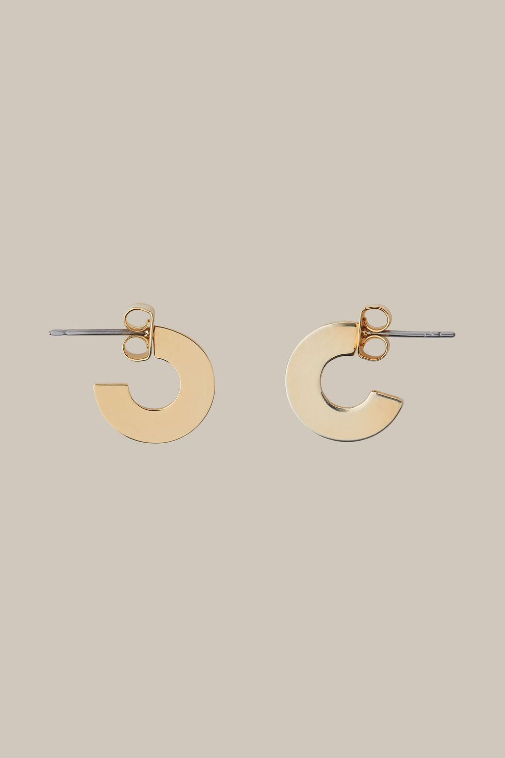Mini Flat Disc Hoop Earring Gold/Multi