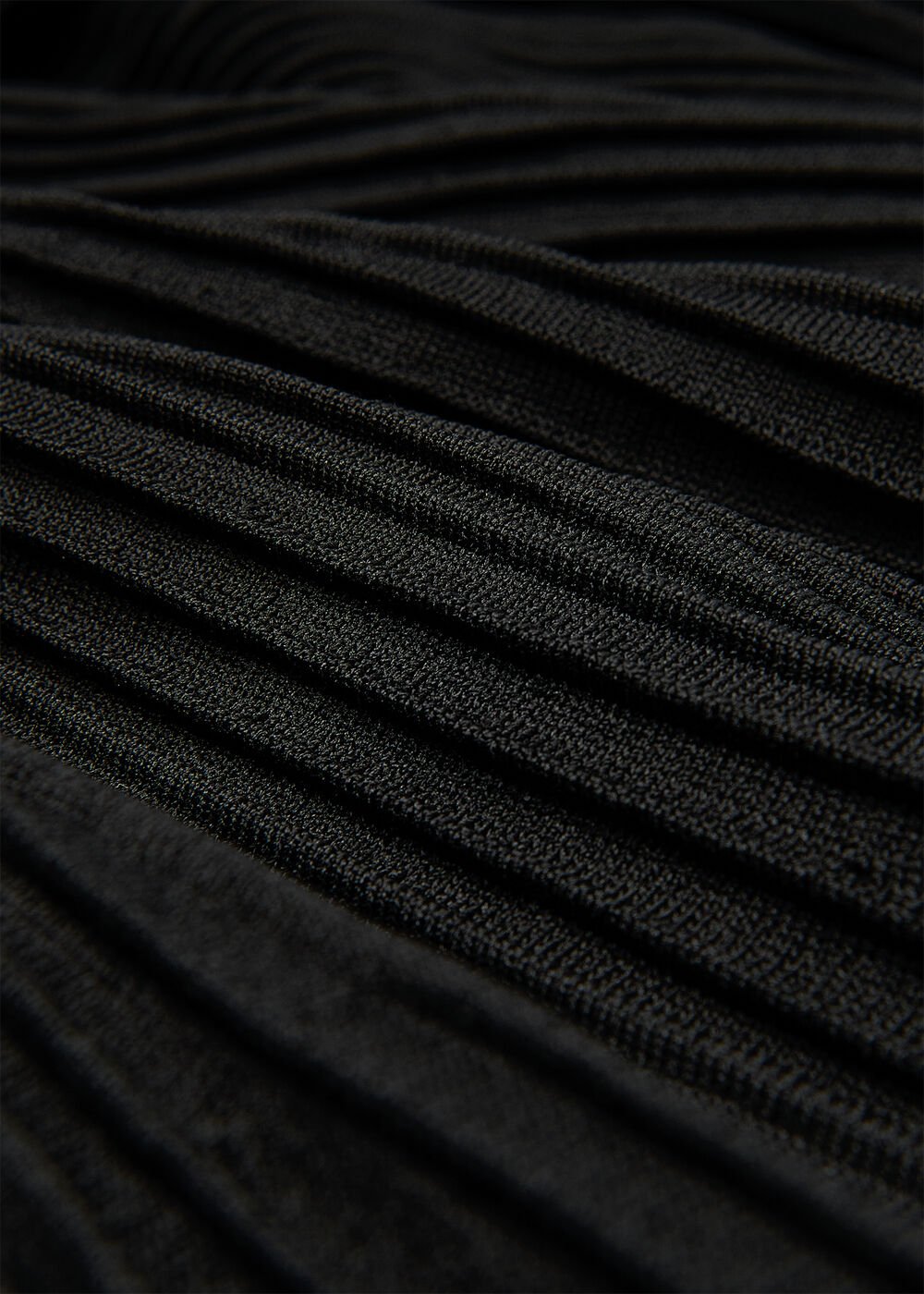 Funnel Neck Pleated Knit Dress