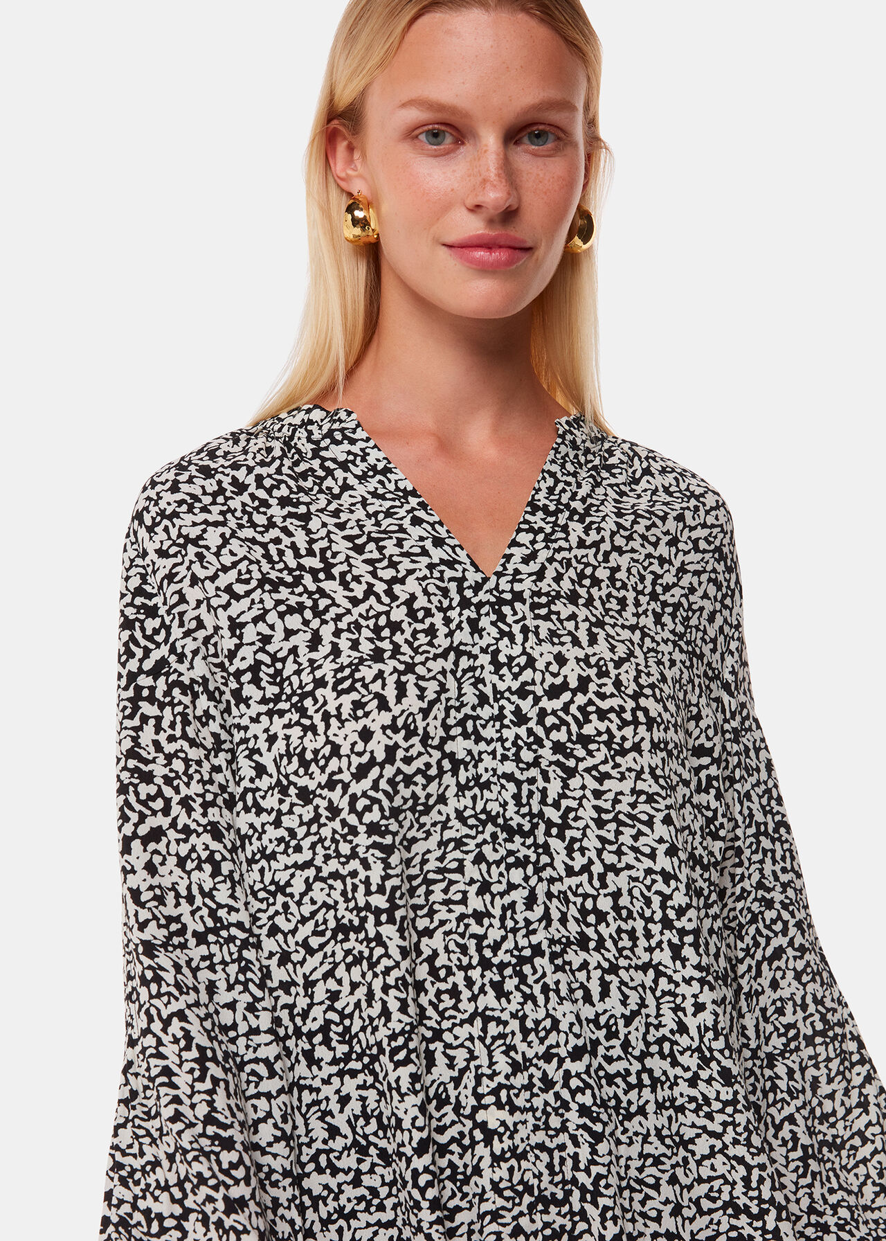 Scribble Print Blouse