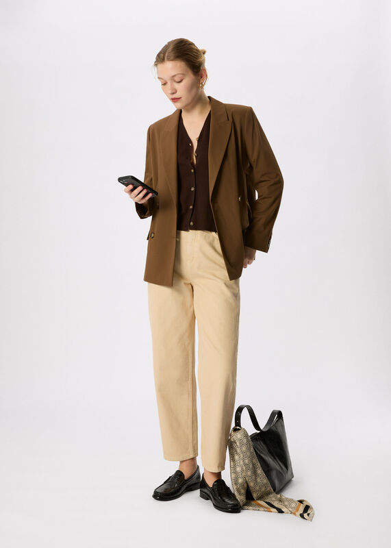 Brown Double Breasted Blazer