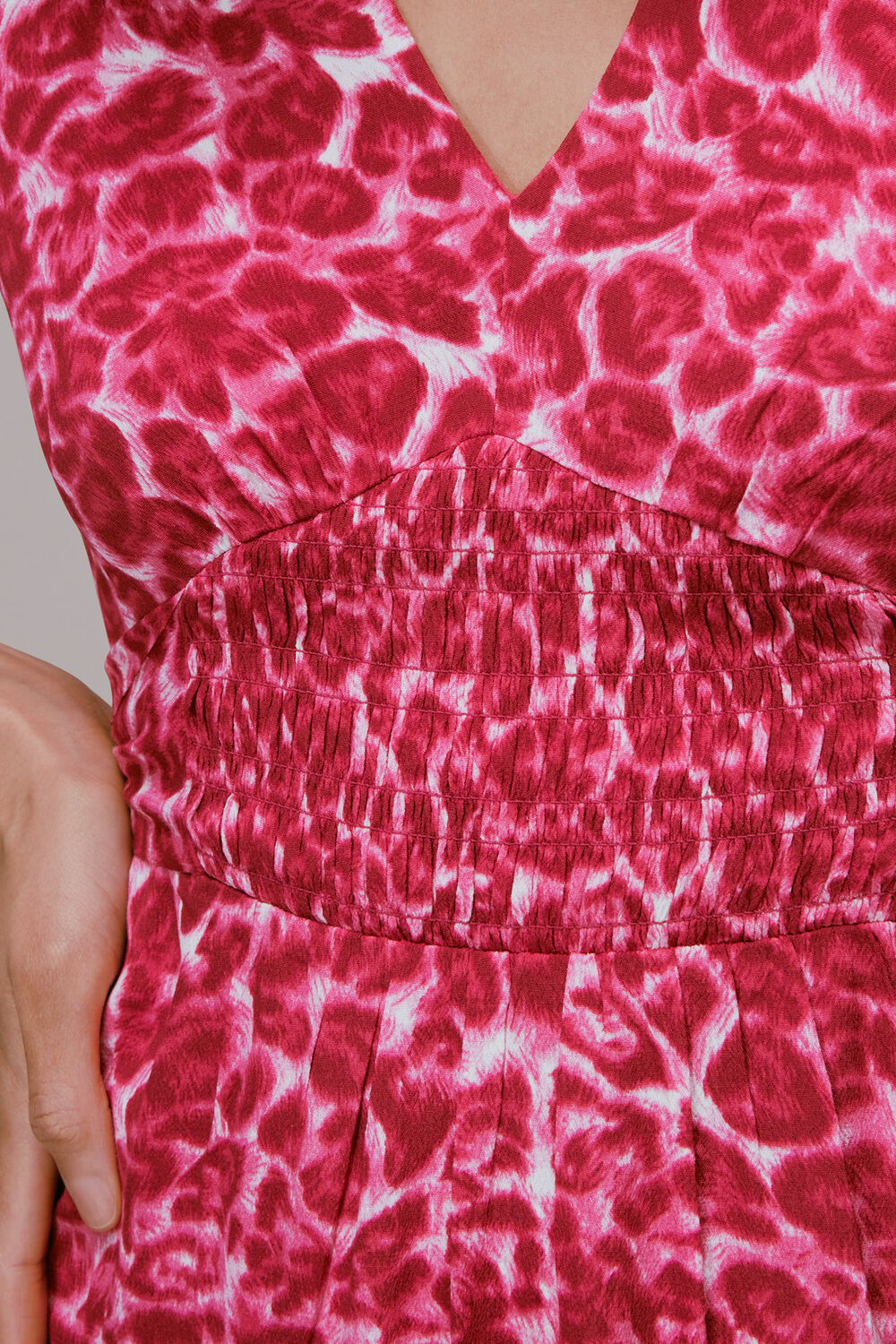 Clouded Leopard Shirred Dress
