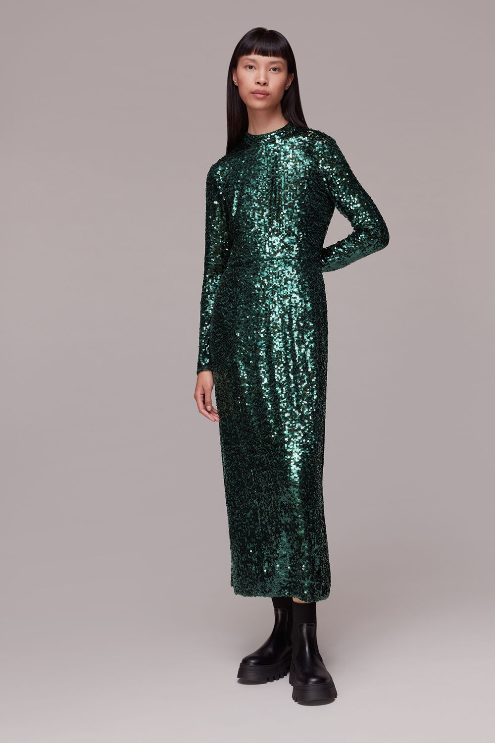 Minimal Sequin Midi Dress