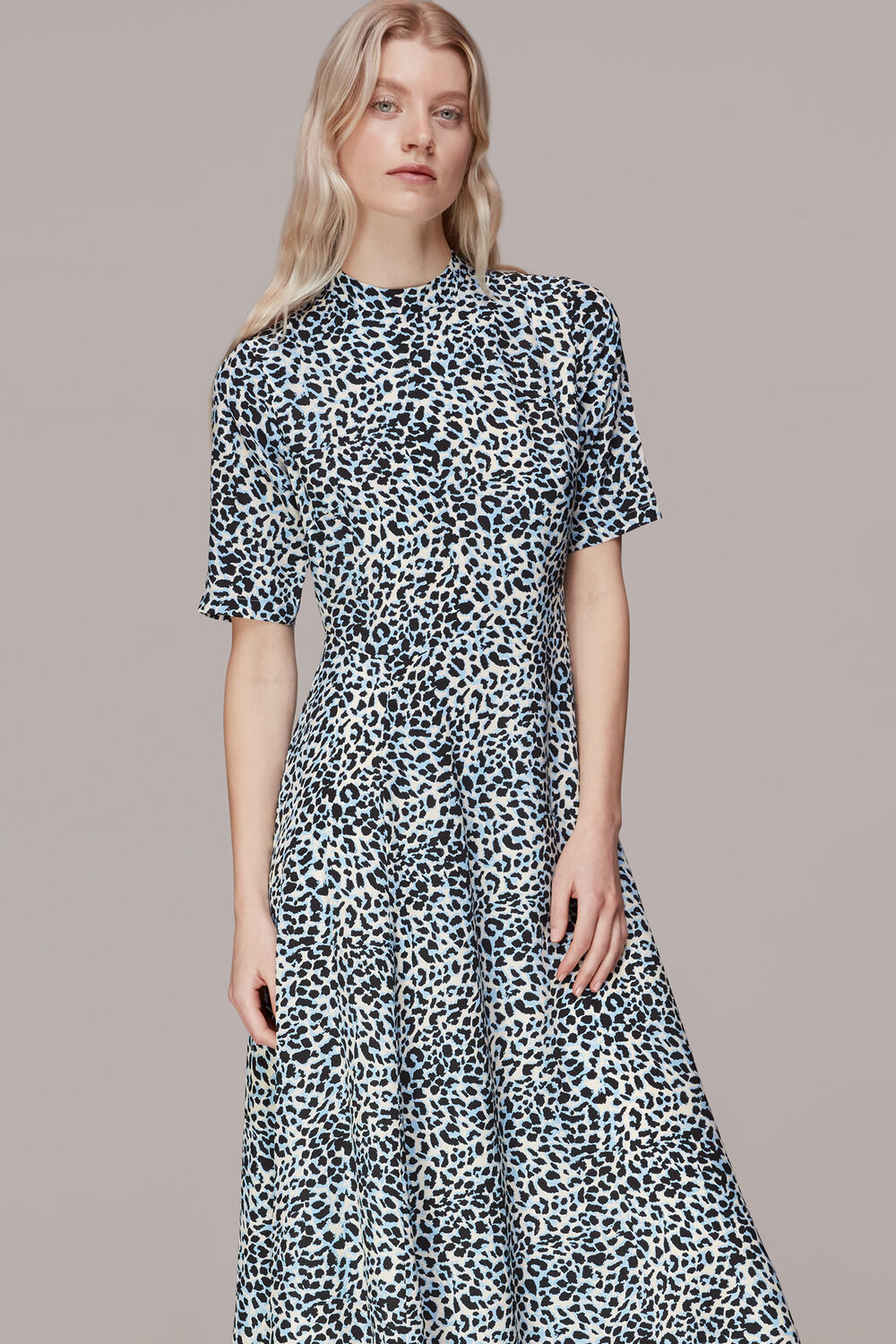 Multicolour Abstract Cheetah Silk Dress