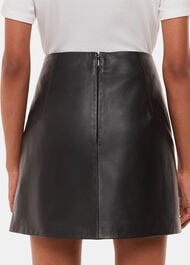 Petite Leather A Line Skirt