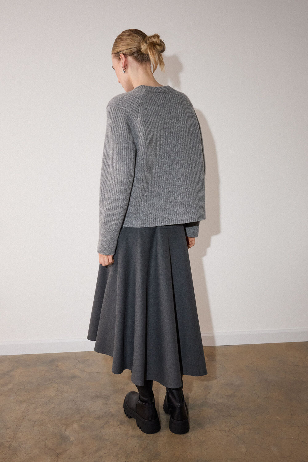 Petite Draped Asymmetric Midi Skirt