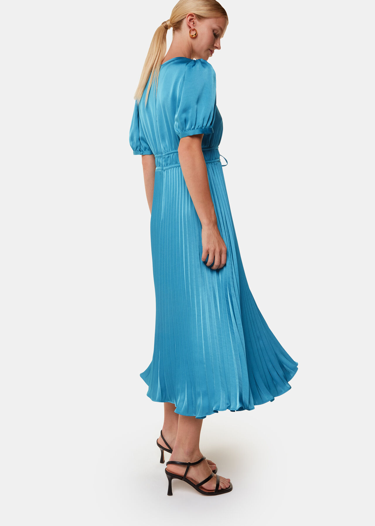 Delilah Satin Pleat Dress