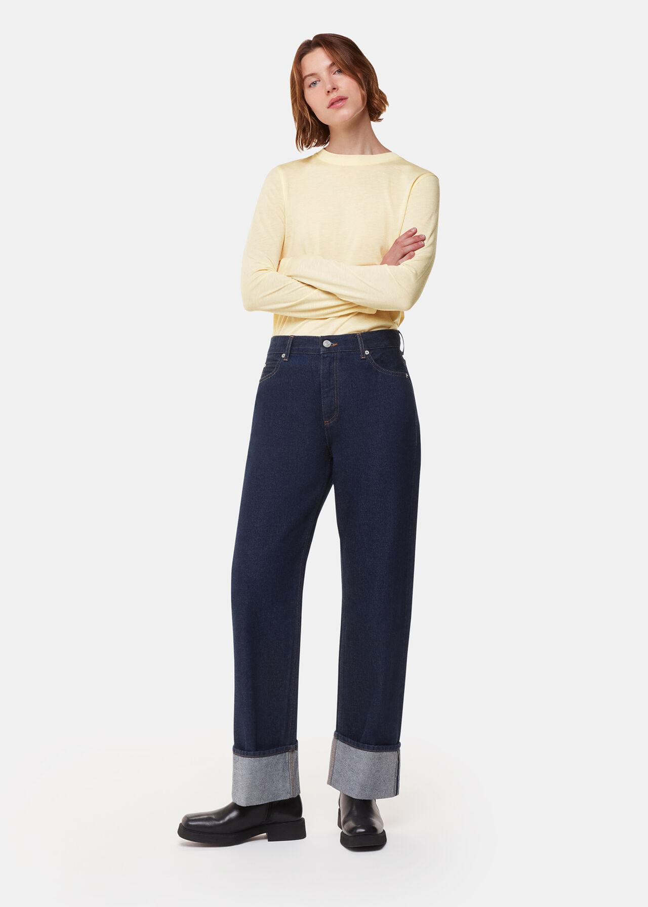 Wool Blend Crew Neck Top