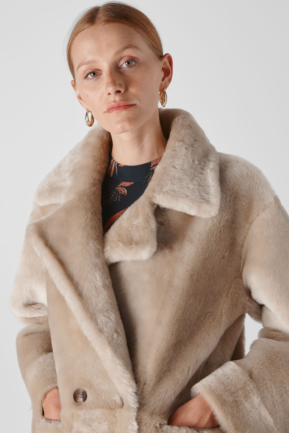 Jude Shearling Coat Grey