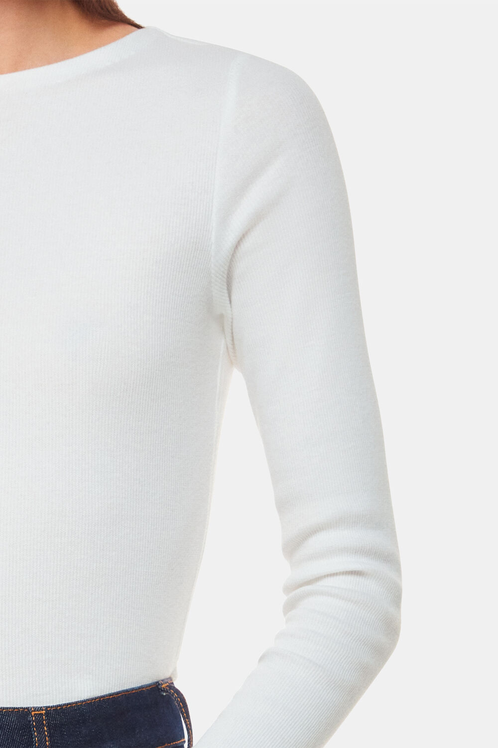 High Neck Long Sleeve Rib Top