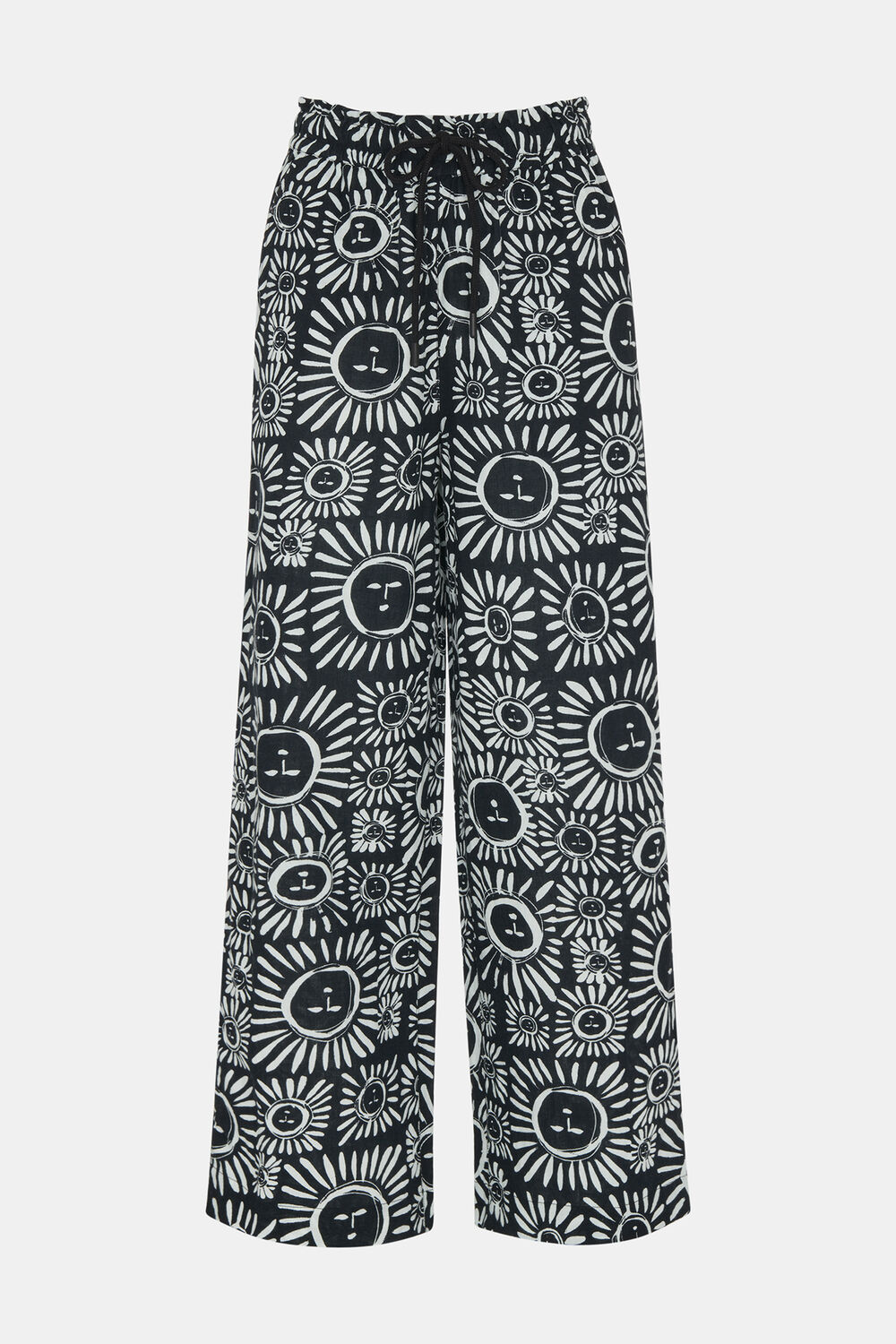 Black and White Sunman Print Trouser