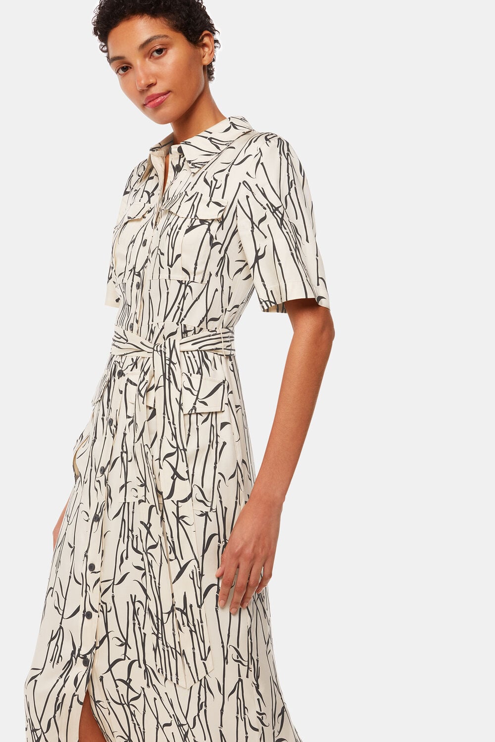 Ivory Bamboo Shoots Fontella Dress