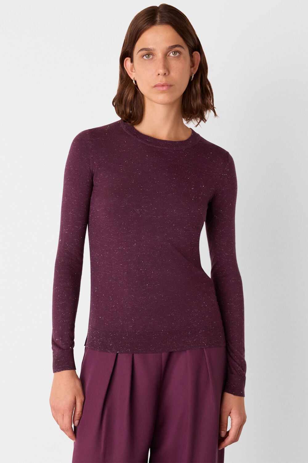 Burgundy Annie Sparkle Crew Neck