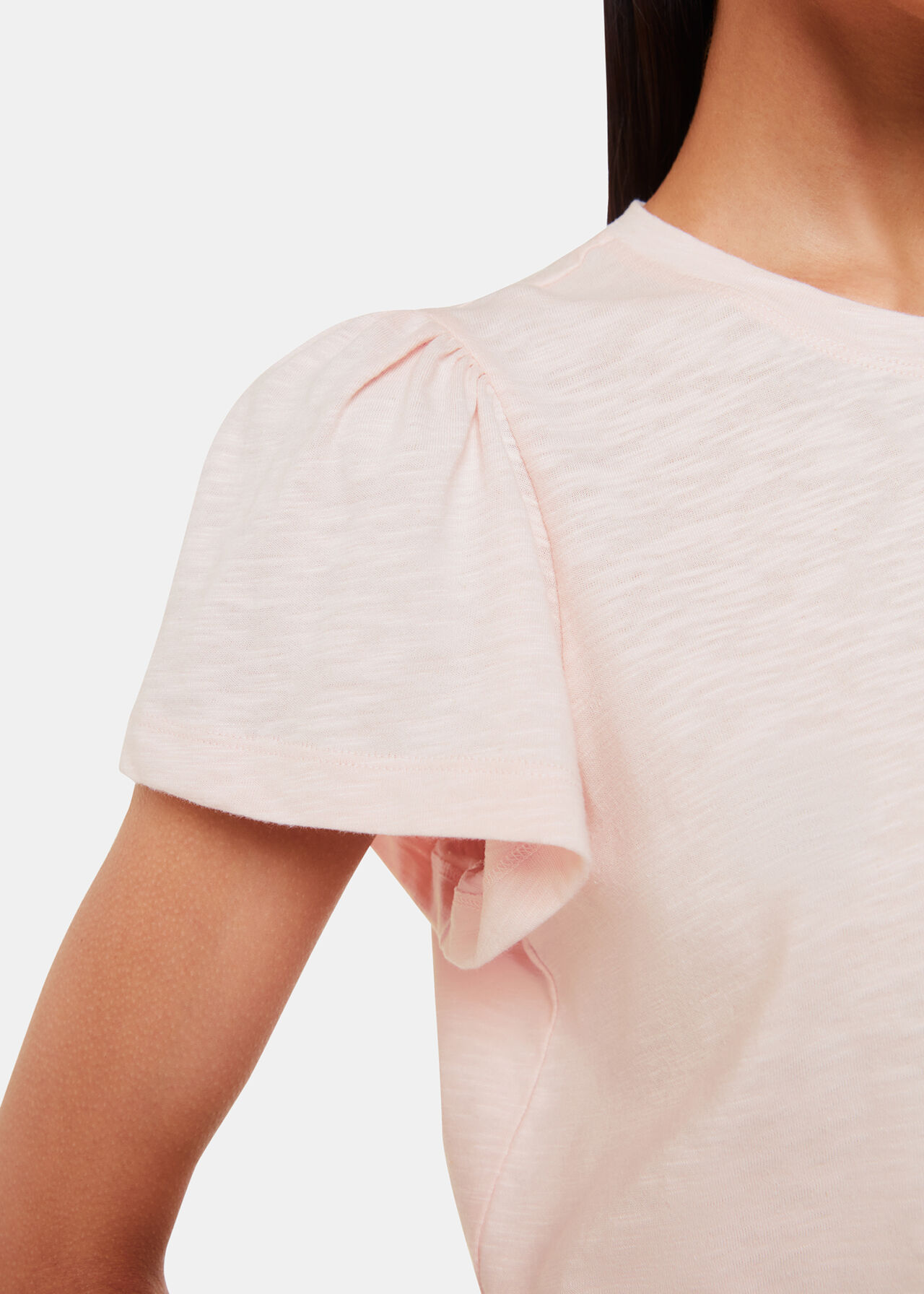 Cotton Frill Sleeve T-Shirt
