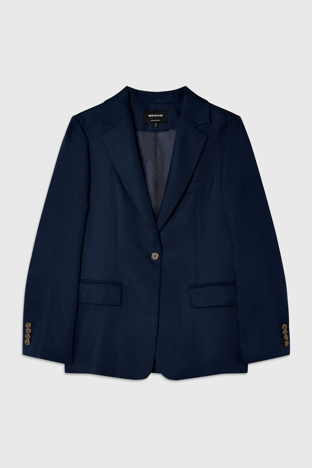Navy Relaxed Hopsack Blazer