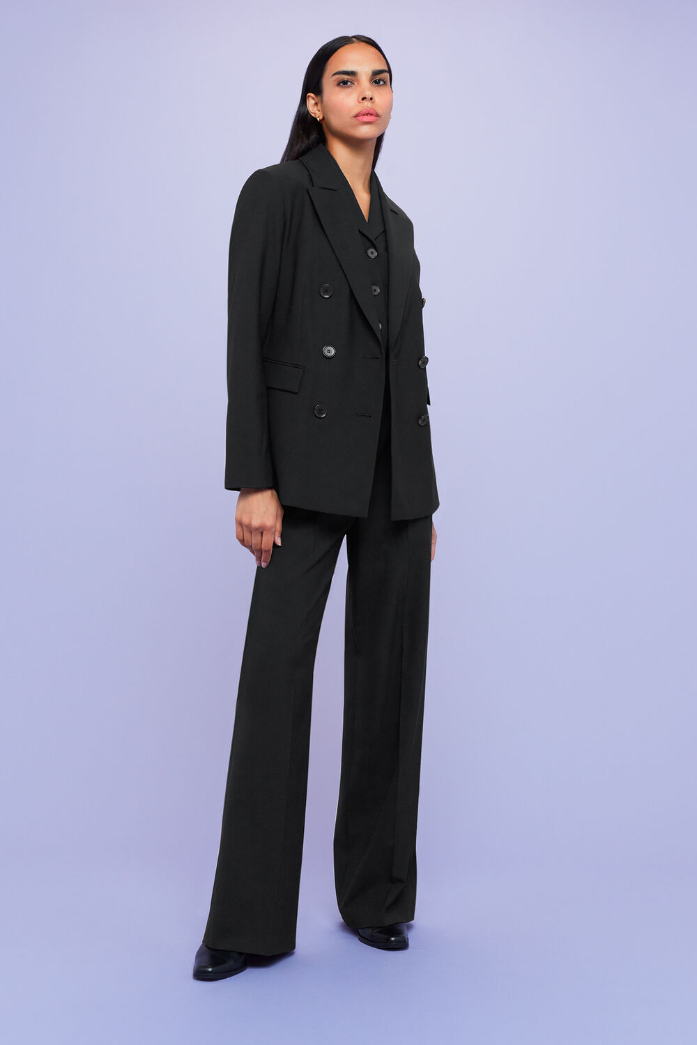 Black Sian Wool Blend Blazer