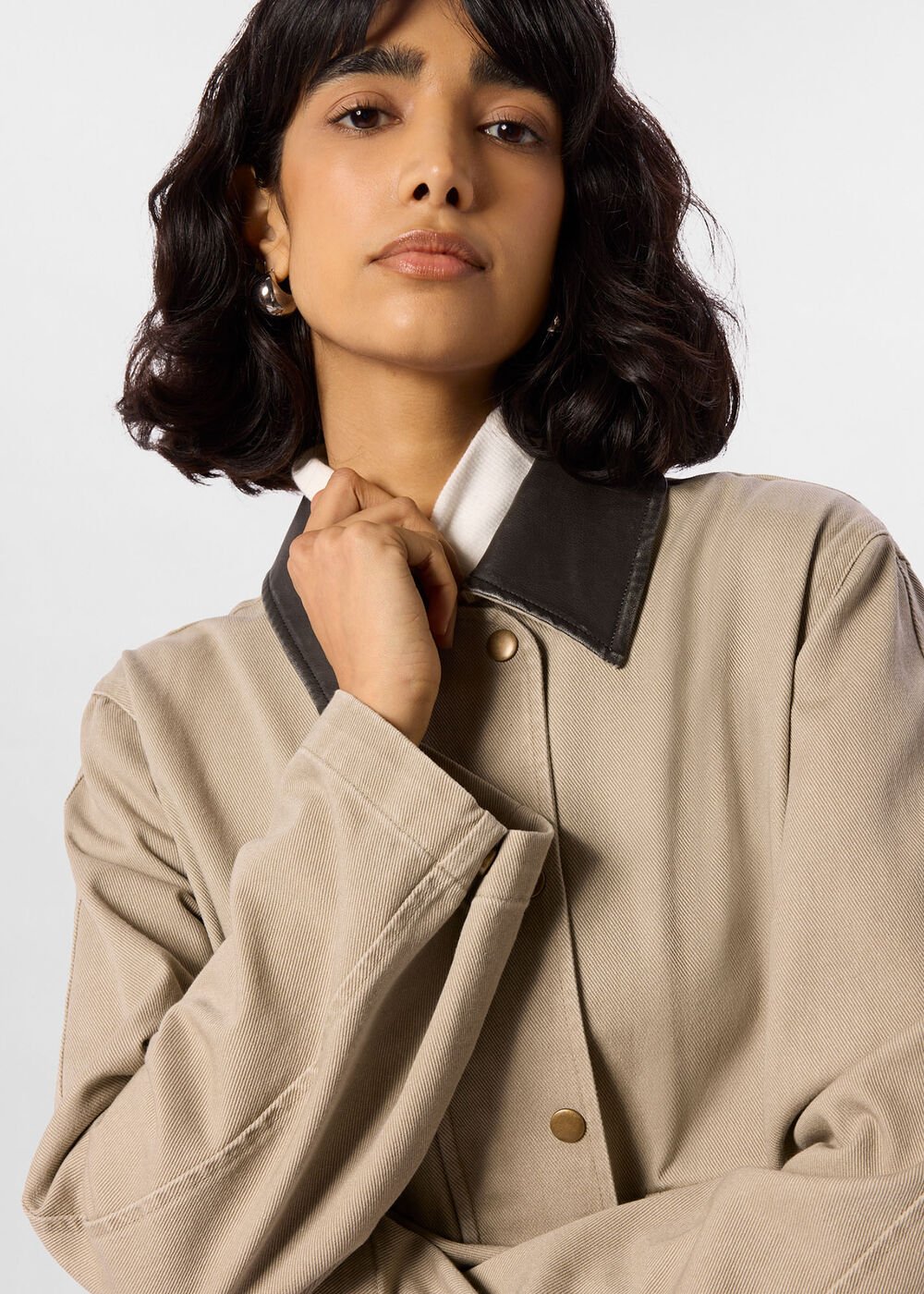 Casual Contrast Collar Jacket