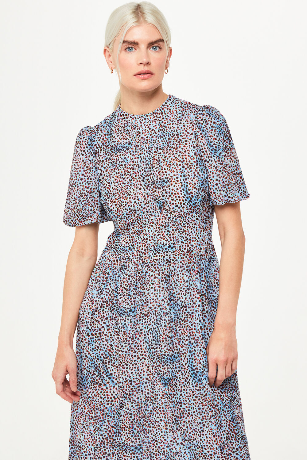 Blue Petite Ink Spot Blair Dress