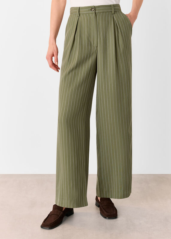 Khaki Lottie Pinstripe Pants