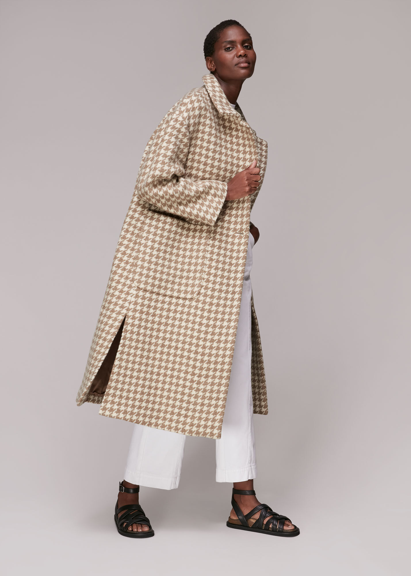 Whistles check coat sale