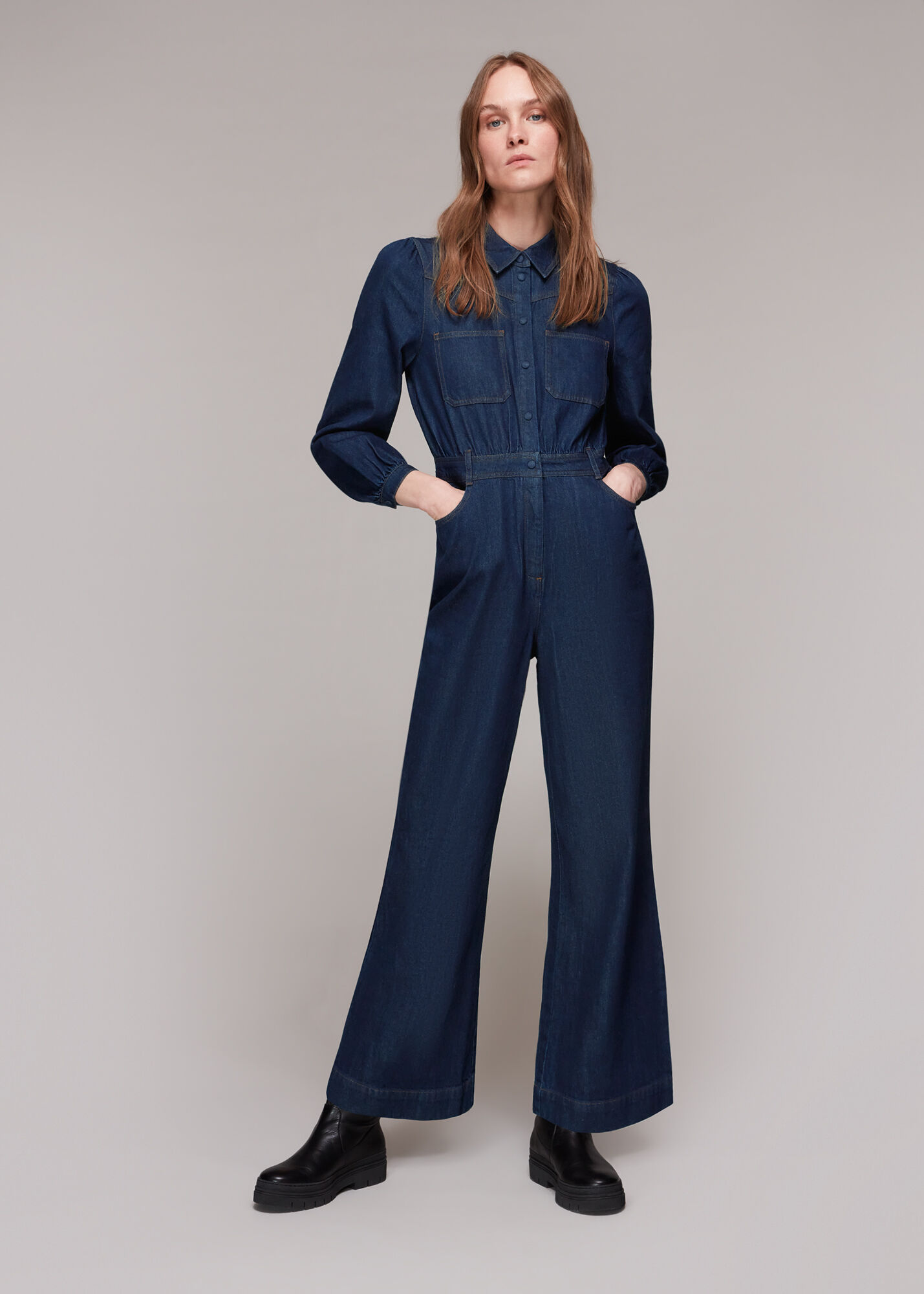 Denim Lilly Denim Jumpsuit WHISTLES