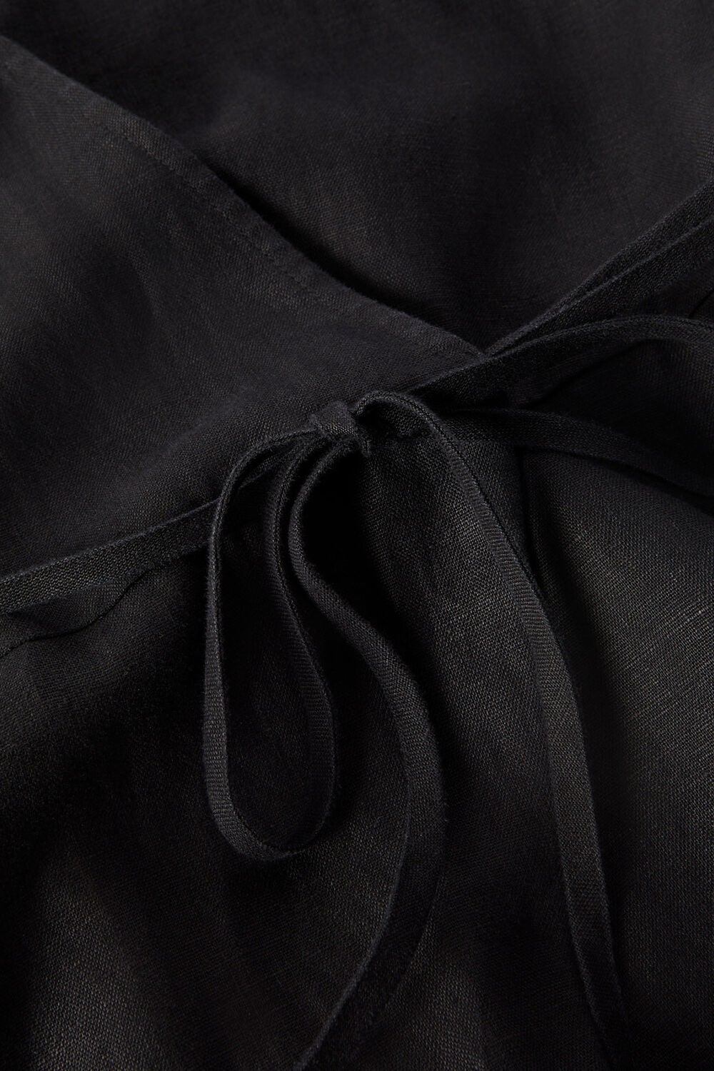 Black Linen Wrap Jumpsuit
