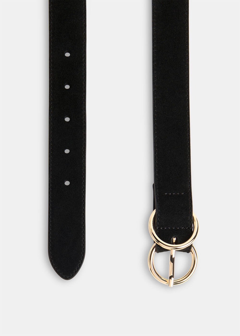 Suede Double Ring Buckle Belt