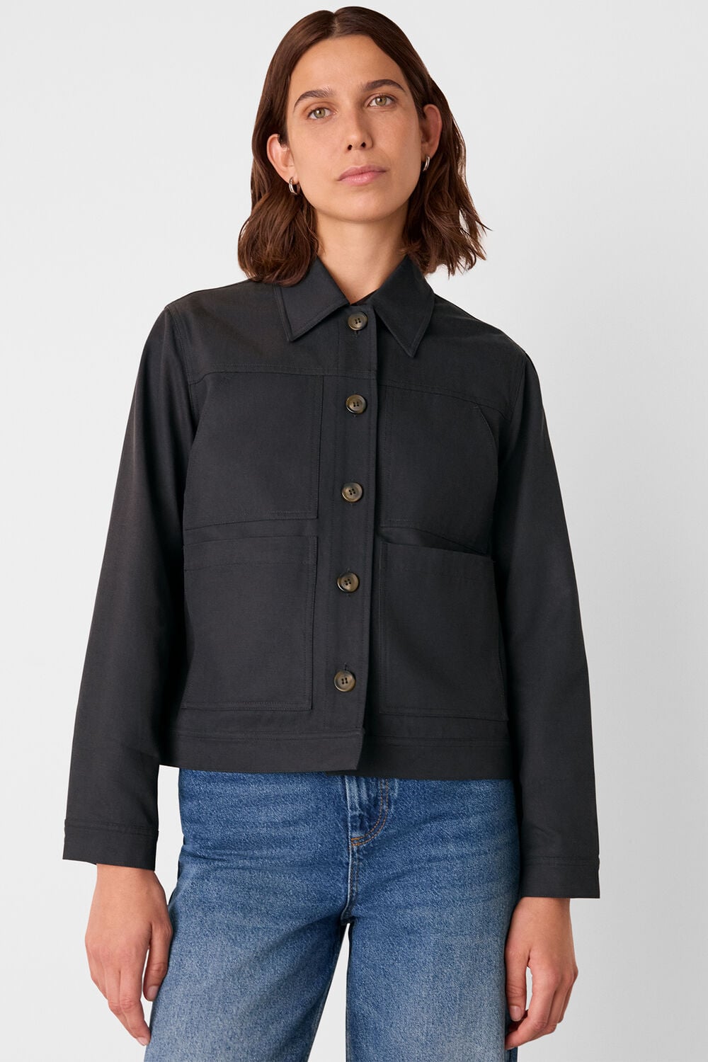 Washed Black Mia Pocket Detail Jacket