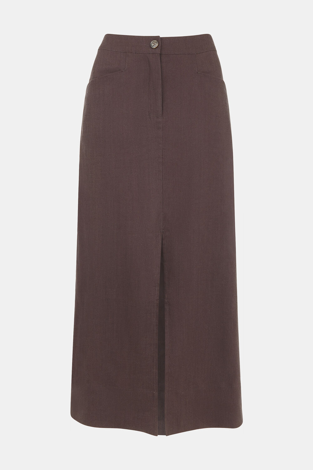 Dark Grey Mila Linen Blend Midi Skirt