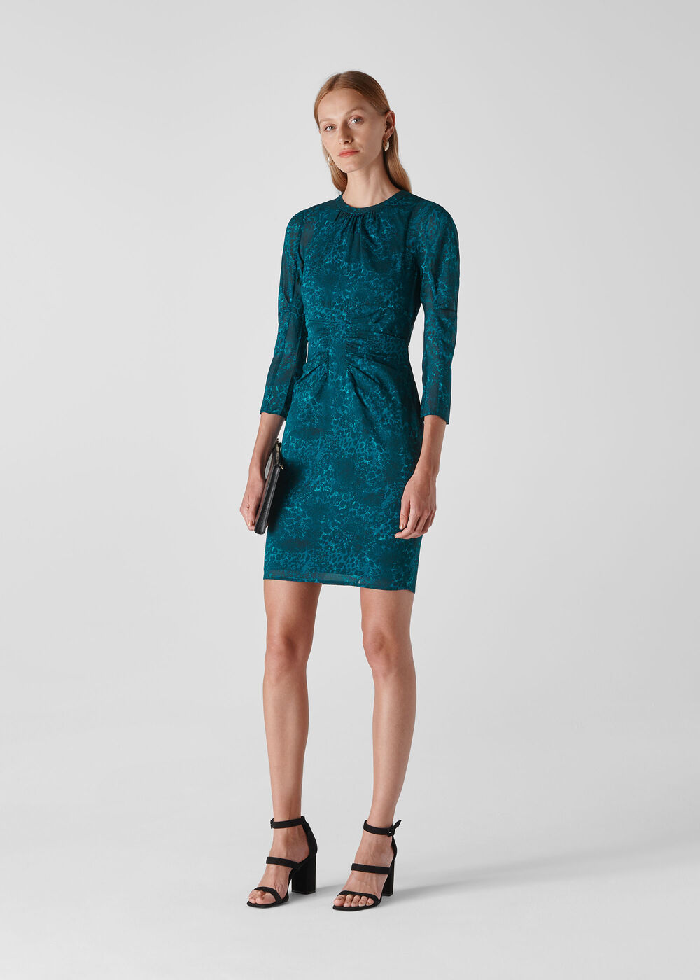 whistles bodycon dress Teal Big Cat Silk | Jocelyn whistles