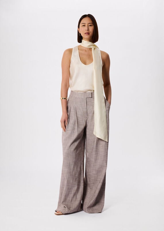 Ivory Silk Scarf Vest Top