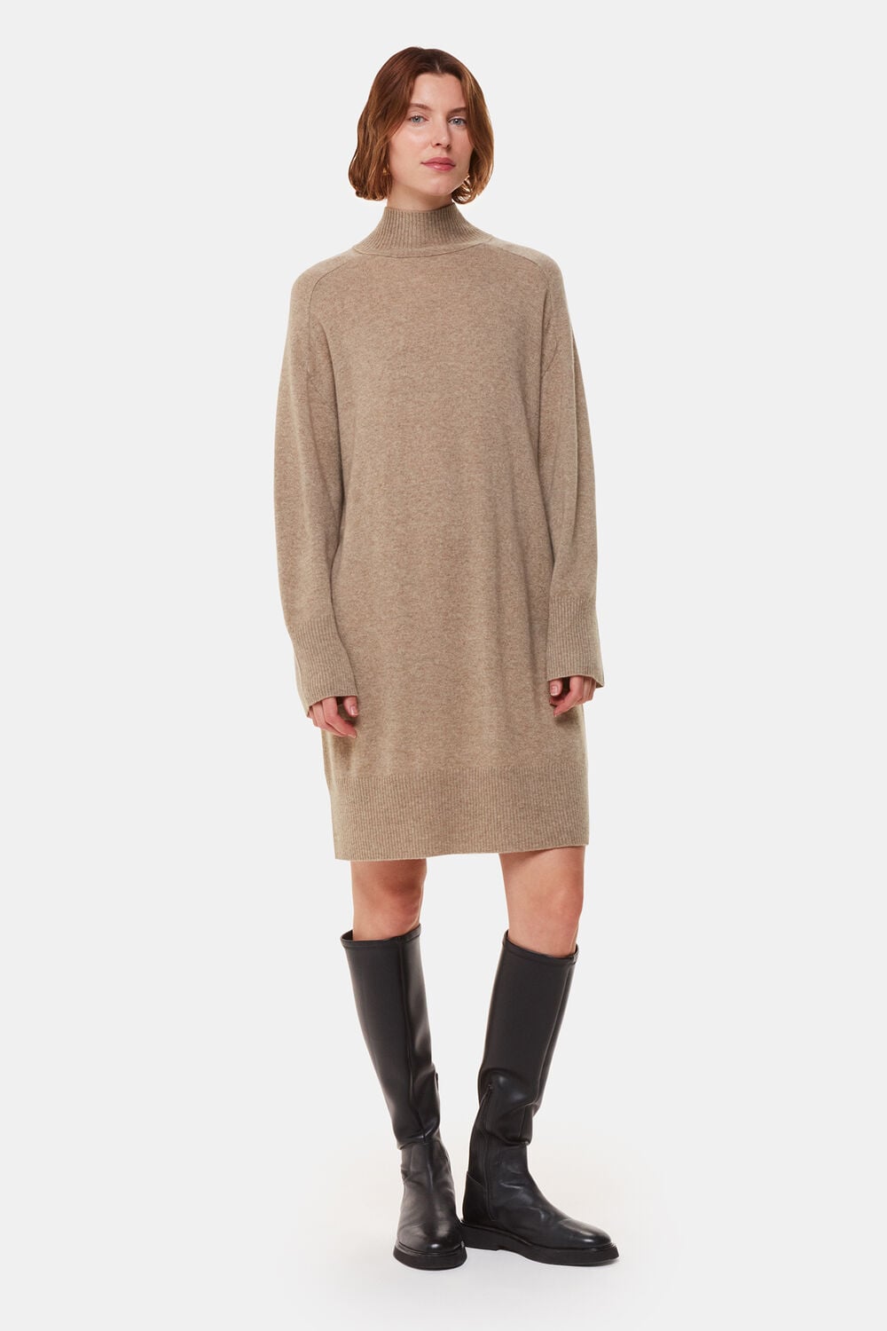 Cashmere Funnel Neck Dress