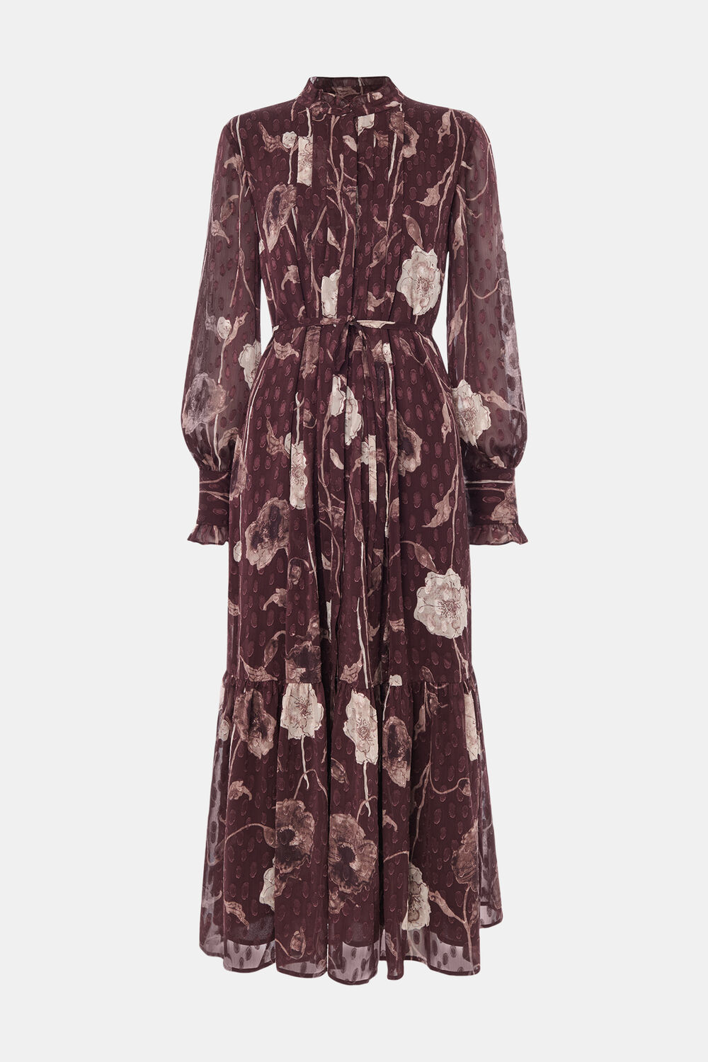 Floral Dobby Midi Dress