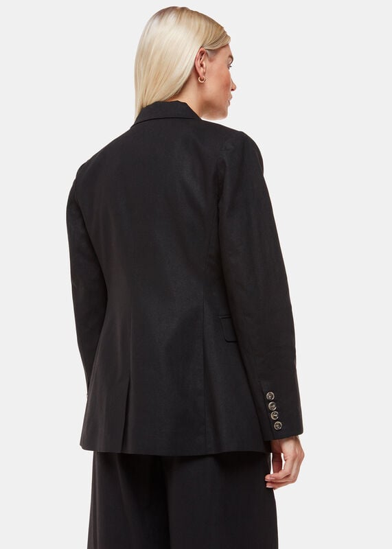 Black Petite Lindsey Linen Blend Blazer
