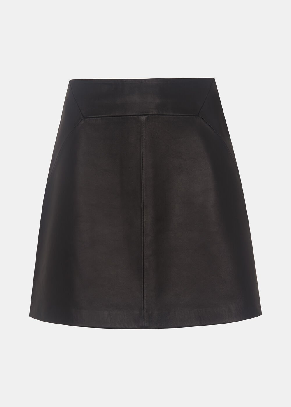 Petite Leather A Line Skirt