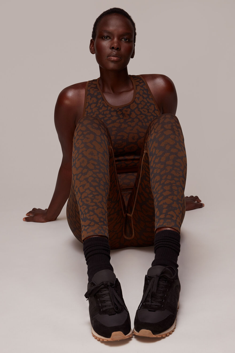 Brown Animal Seamless Sports Legging