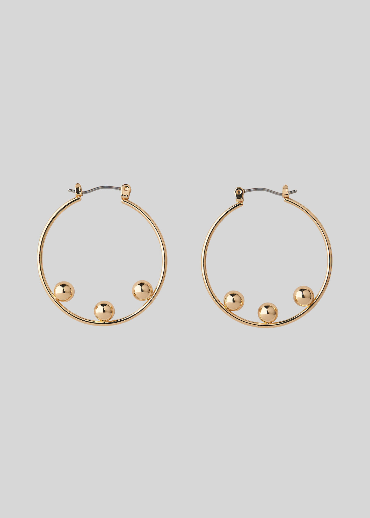 Gold Triple Sphere Hoop Earring WHISTLES