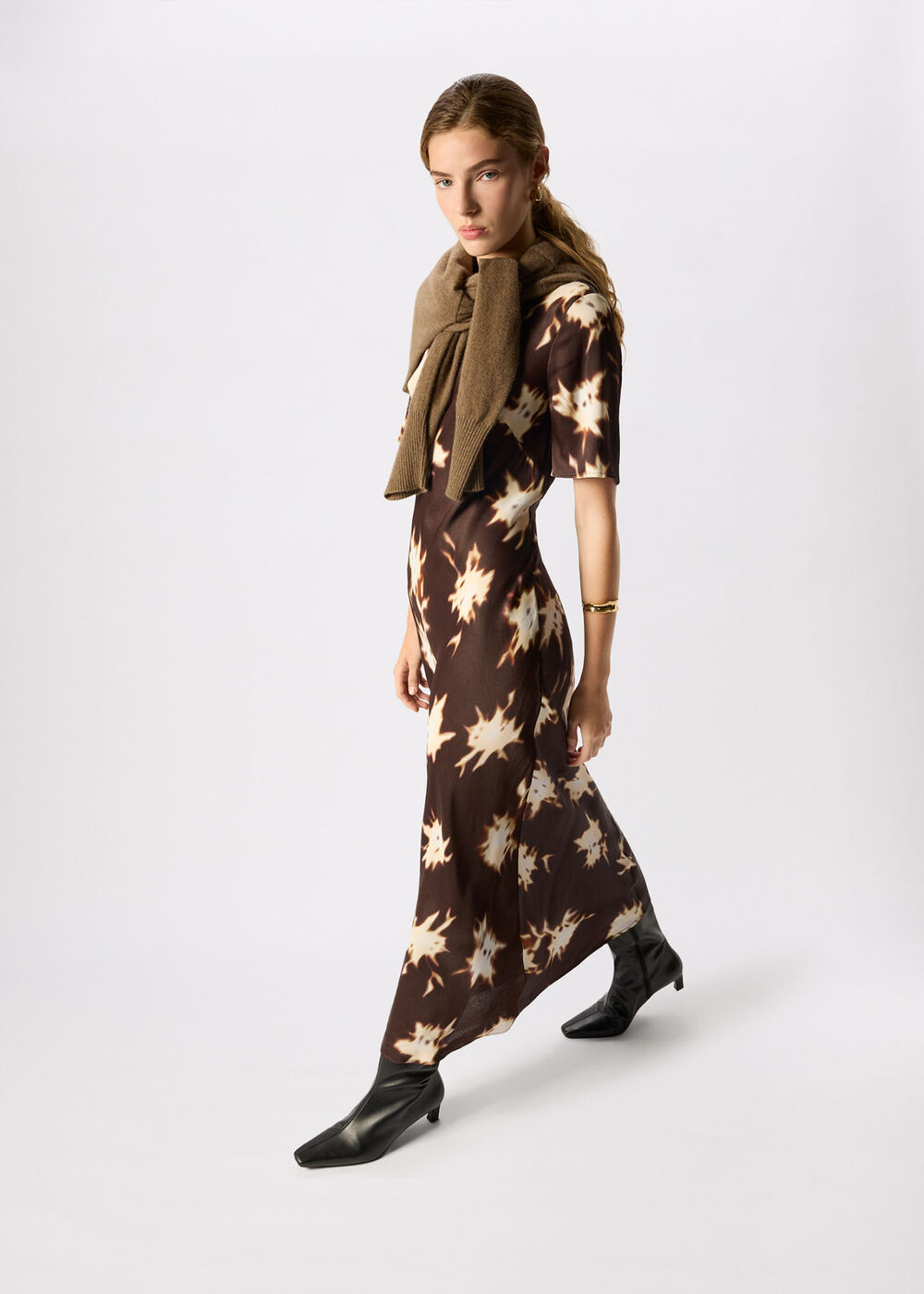 Shadow Floral Midi Dress