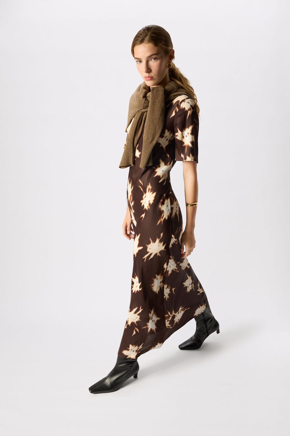 Shadow Floral Midi Dress