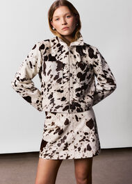 Cow Print Zip Jacket