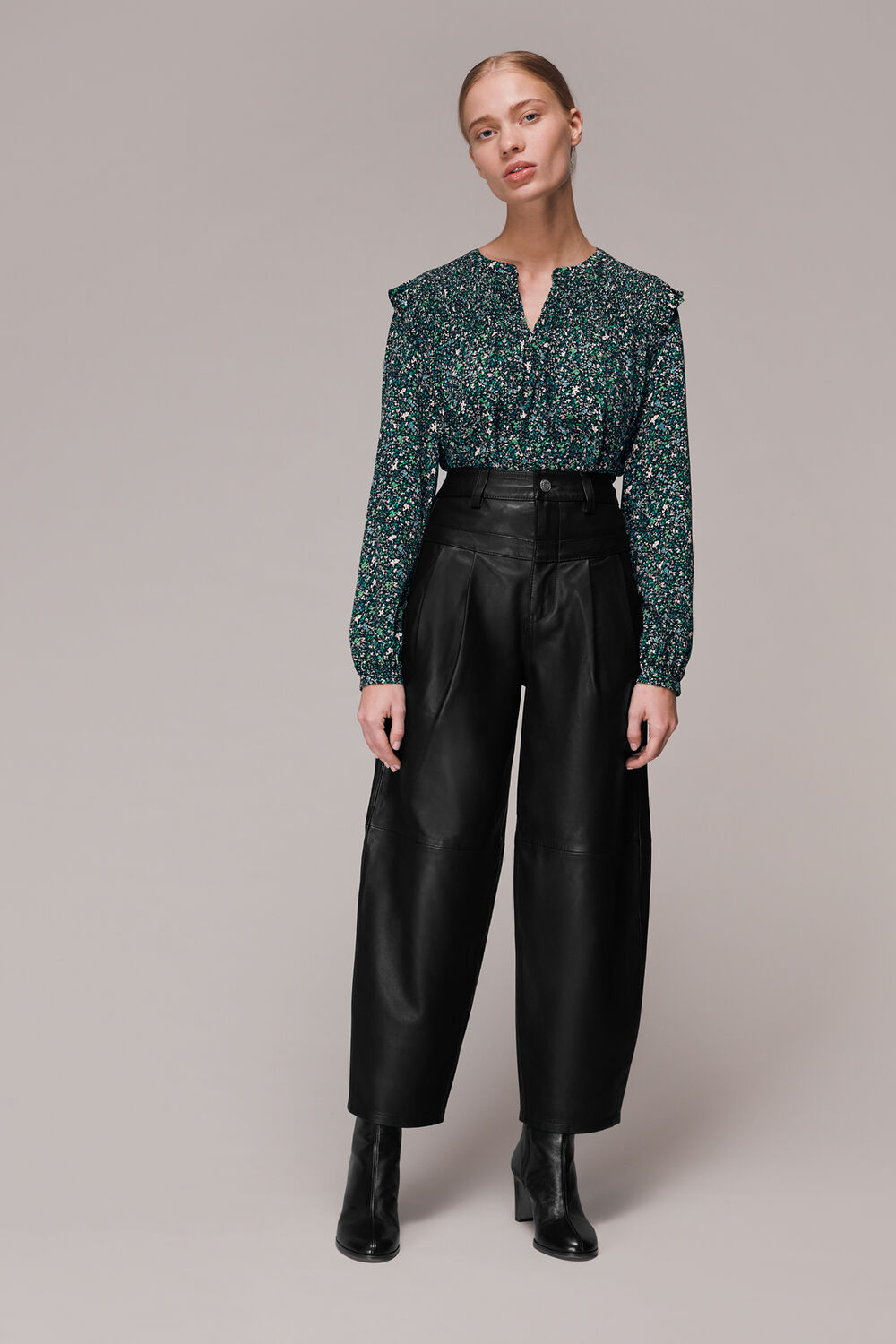 Midnight Garden Shirred Top