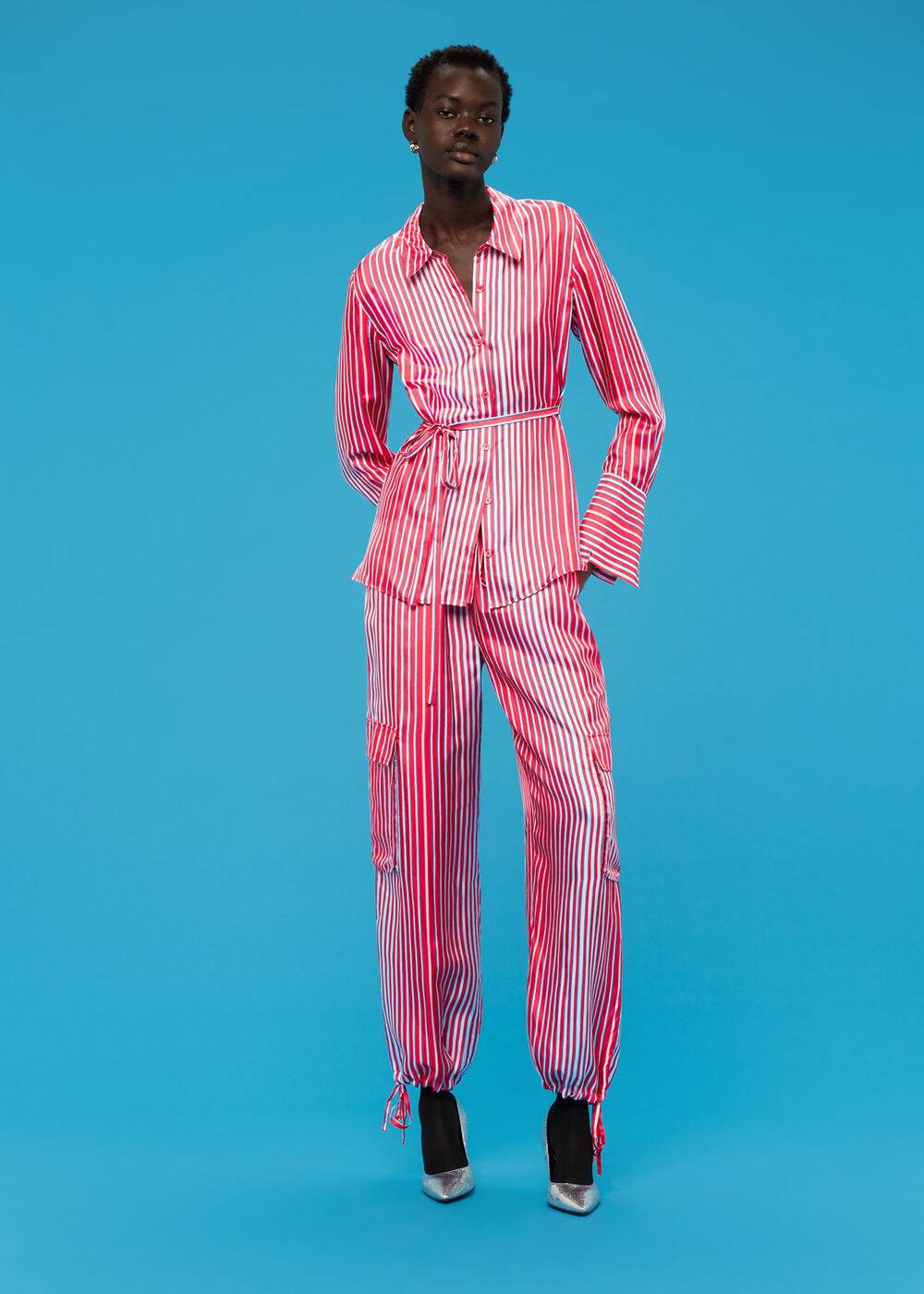 Tangle Stripe Silk Mix Shirt