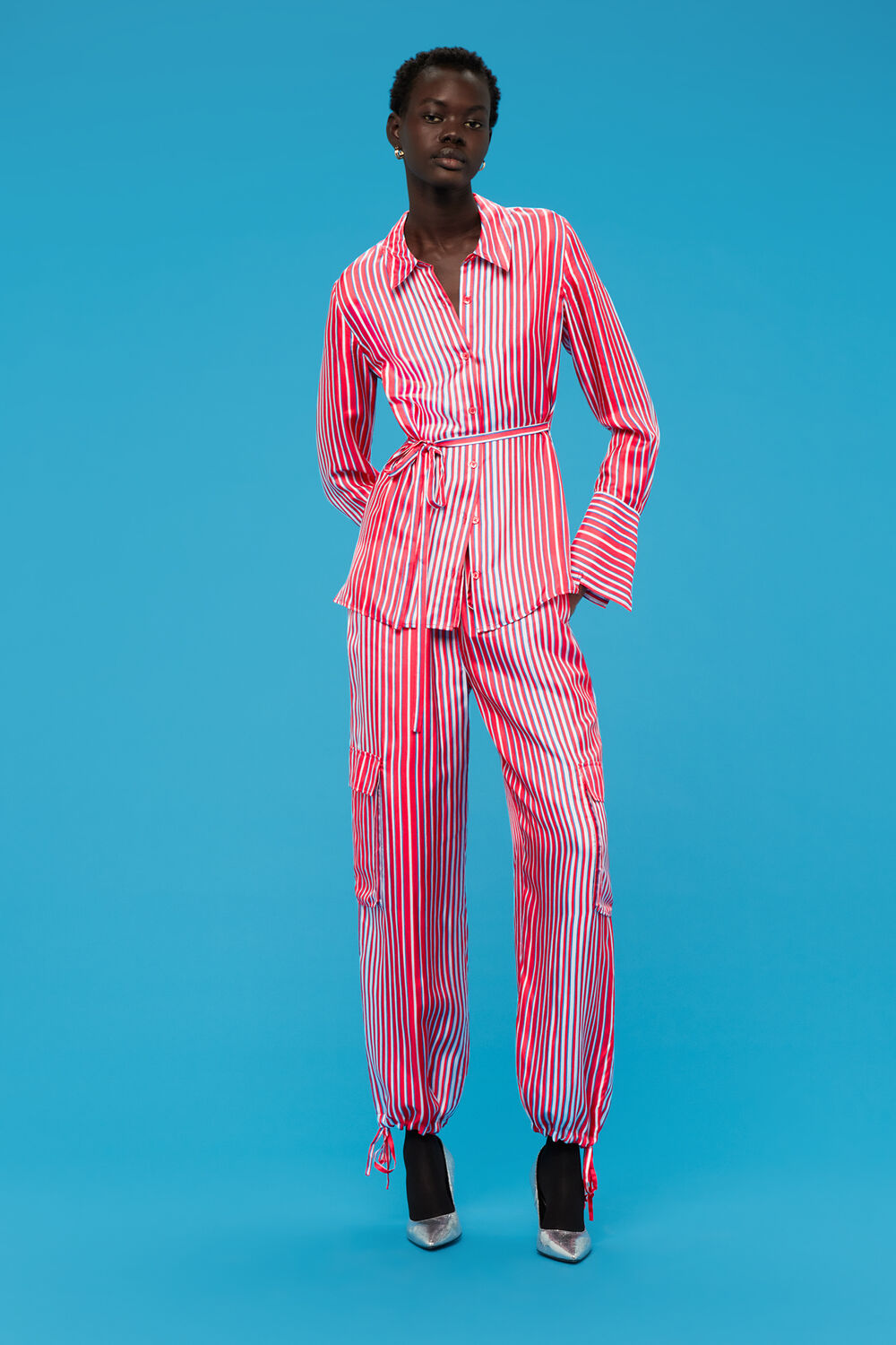 Tangle Stripe Silk Mix Shirt